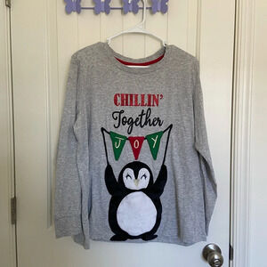 Women’s holiday themed penguin‎ long sleeve shirt — XL
